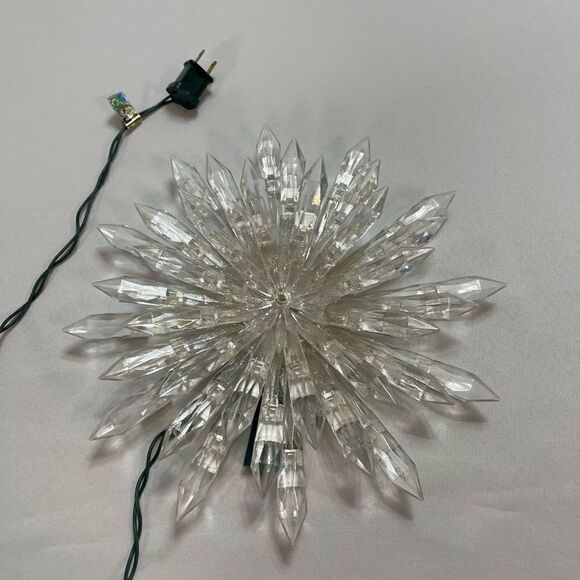 Large Lighted VTG Starburst Snowflake Christmas Tree Topper - Picture 7 of 8